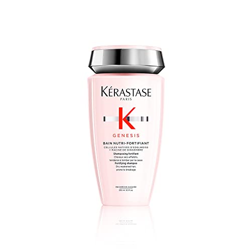 KERASTASE Genesis Nutri-Fortifiant Shampoo | Anti-Breakage & Strengthening For Weak or Damaged Hair | Nourishes & Hydrates Hair | For All Hair Types | 8.5 Fl Oz