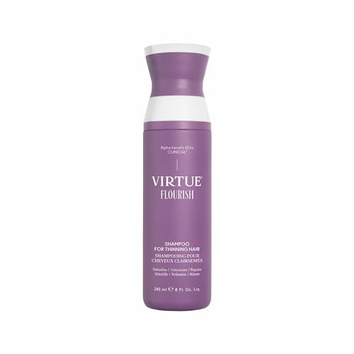 VIRTUE Flourish Sulfate Free Shampoo for Thinning Hair, Volumizing Hair Growth Product, Detoxifies and Repairs, Color Safe