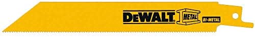 DeWALT DW4811B 6-Inch 18-TPI Straight Back Bi-Metal Reciprocating Saw Blade, 100-Pack