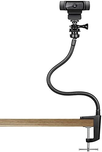 Pipishell Webcam Stand - Enhanced Flexible Desk Mount with Jaws Clamp Clip Gooseneck Webcam Holder for Logitech Webcam C930e,C930,C920, C922x,C922, Brio 4K, C925e,C615, GoPro Hero 8/7/6/5, 15 Inch