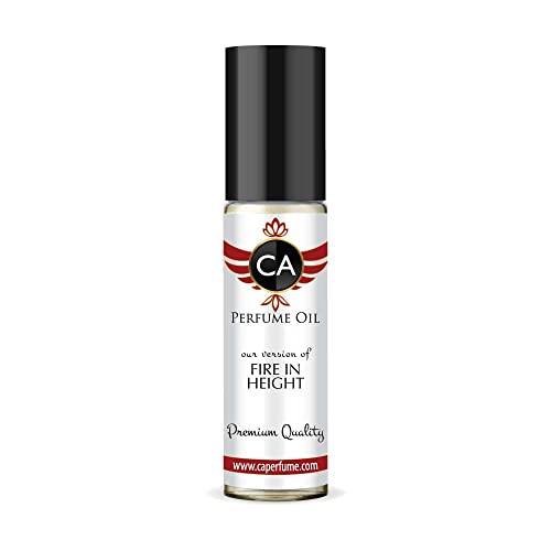 CA Perfume Impression of Christian D. Fire in Height For Men Replica Fragrance Body Oil Dupes Alcohol-Free Essential Aromatherapy Sample Travel Size Concentrated Long Lasting Roll-On 0.3 Fl Oz/10ml