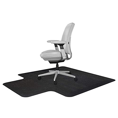 Resilia Office Desk Chair Mat with Lip - for Low Pile Carpet (with Grippers) Black, 36 Inches x 48 Inches, Made in The USA