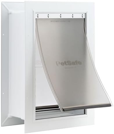 PetSafe Never Rust Wall Entry Pet Door - Telescoping Frame - Insulates Better Than Metal, Energy Efficient - Interior & Exterior Walls, Weatherproof, Easy to Install & Clean (White - Medium)