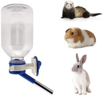 Choco Nose Patented No-Drip Water Bottle/Feeder for Guinea Pigs/Hamsters/Bunnies/Ferrets/Other Small Pets, Critters and Animals - for Cages, Crates or Wall Mount. 10.2oz. Nozzle 10mm, Blue (C128)