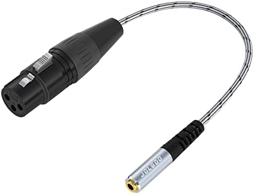 XLR Female to 3.5mm Stereo Jack Audio Adapter Cable, 3-pin XLR Female to 1/8 inch TRS Mini Jack Adapter Cable, 1 Feet, Balanced Audio Converter Adapter Cable