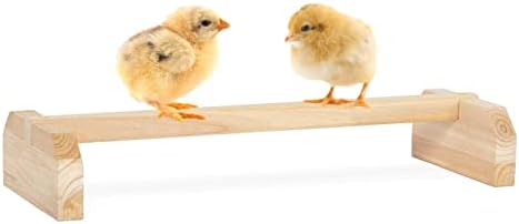 PETSFIT Chick Roosting Bar Prevent Rotation Design, Solid Wooden Thicken Rooster Perch for Coop and Brooder for Birds, Baby Chicks