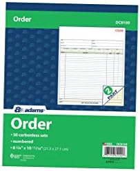 Adams 196139 Carbonless Sales Order Book 8-Inch x 10-Inch 2-Part (DC8100)