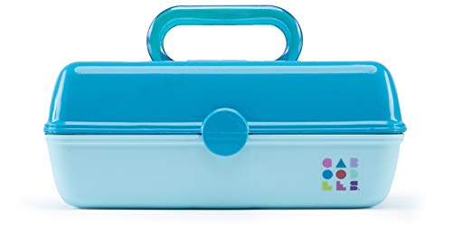 Caboodles Pretty In Petite - Forever Fun Makeup Organizer Compact Carrying Cosmetic Case, Turquoise Over Sky, 1 count