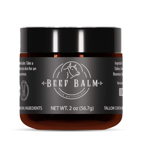 Beef Tallow Balm - Beef Tallow For Skin Care, Tallow Moisturizer, Face Cream, Lotion & Cream (Vanilla, Grass-Fed Tallow)