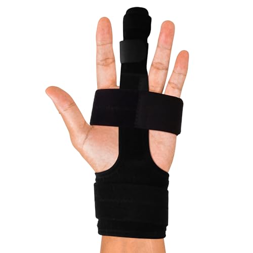 Trigger Finger Splint Middle Finger Brace | Middle Finger Splint For Broken or Fractured Middle Finger, Arthritis, Tendonitis, Tenosyvitis | Mallet Trigger Finger Straightener Immobilizer | S/M
