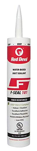 Red Devil 0846DX F Seal 181 Fiber Reinforced Water Based Duct Sealant, 10.1 oz., Gray, 1 Pack