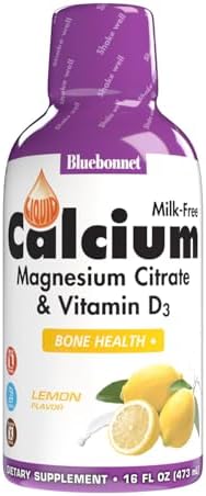 Bluebonnet Nutrition Liquid Calcium Citrate Magnesium Citrate, Vitamin D3, Bone Health, Gluten Free, Soy free, milk free, kosher, 32 Servings, Lemon Flavor, 16 Fl Oz (Pack of 1)