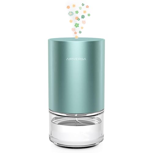 Airversa Waterless Diffuser for Essential Oil Nebulizer 100ml Capacity Battery Operated Aromatherapy Mini Scent Air Machine Atomizing Diffuser 1/2/3H/Continous 3 Mist Level 6 Lighting Effects