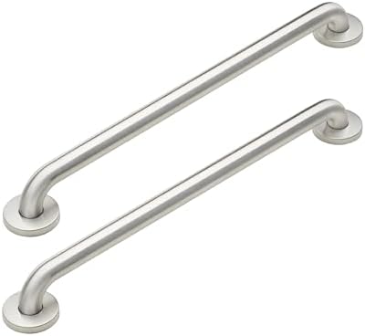 2 Pack 16 Inch Shower Grab Bars - Brushed Stainless - Grab Bars for Showers, Bathtubs, Seniors, and Elderly