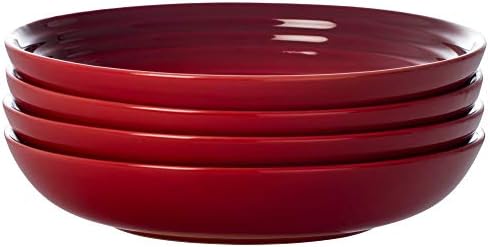 Le Creuset Stoneware Set of 4 Pasta Bowls, 8.5" each, Cerise