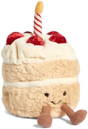 WeightedPlush 12" Birthday Cake Plush Cute Smile Cake Pillow Stuffed Animals Funny Soft Food Plushies Toy for Gifts for Kids Birthday