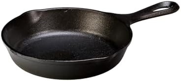 Lodge 6-1/2 Inch Cast Iron Pre-Seasoned Skillet – Signature Teardrop Handle - Use in the Oven, on the Stove, on the Grill, or Over a Campfire, Black