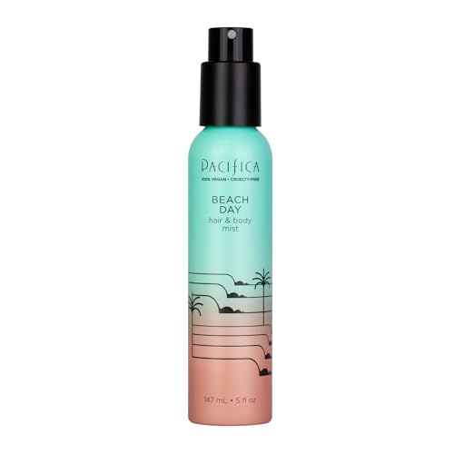 Pacifica Hair Perfume & Body Fragrance Spray Mist - Beach Day with Bergamot, Orange Flower, Sandalwood, Amber, Musk & Suede Leather – Alcohol-Free, Vegan & Cruelty-Free, 5 oz (1 Count)