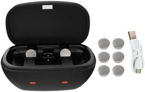 Rechargeable 312 Hearing Aid Batteries and Battery Charger, Hearing Aid Charger Travel Case for 312 Hearing Aid Amplifiers, Battery Charger with 6 Pack 312 Rechargeable Batteries