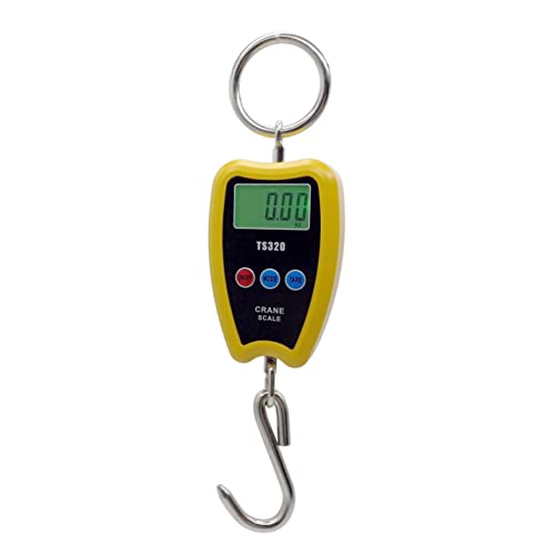 Digital Crane Scale 300kg/660lbs 200kg/440lbs with LED Handheld Mini Hanging Scale for Garage Farm Hunting Fishing Etc(200kg/Plastic Shell/Yellow)