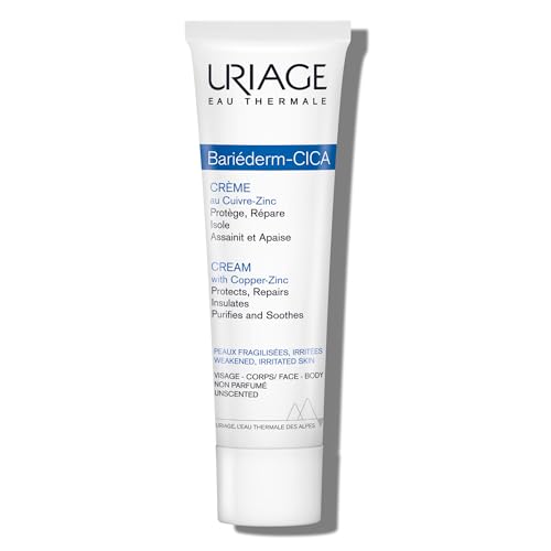 Uriage Bariederm Cica-Cream | Face and Body Cream that Protects & Repairs Irritated Skin | With Hyaluronic Acid, vitamin B5, Copper and Zinc: Relieves Discomfort, Rash Relief | Every Day SOS Cream