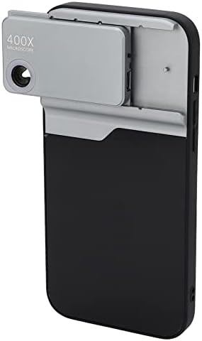 400X Phone Microscope, 400X Pocket Microscope with LED Light and Universal Phone Clip for iOS 14 Pro, Focus Quickly, Microworld for Kids and Adults