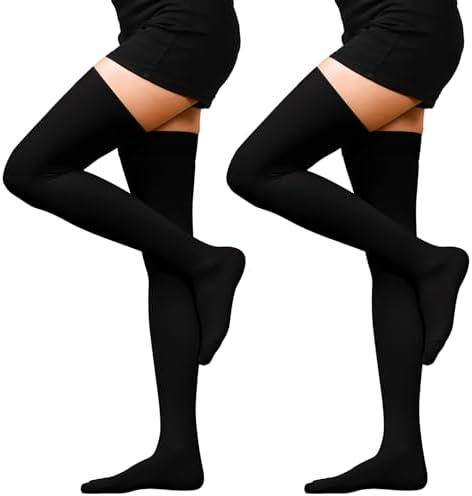 20-30mmHg Compression Stockings for Women & Men, WINGEDSOUL Thigh High Closed Toe Compression Socks for Women, Graduated Support Compression Stockings for Edema