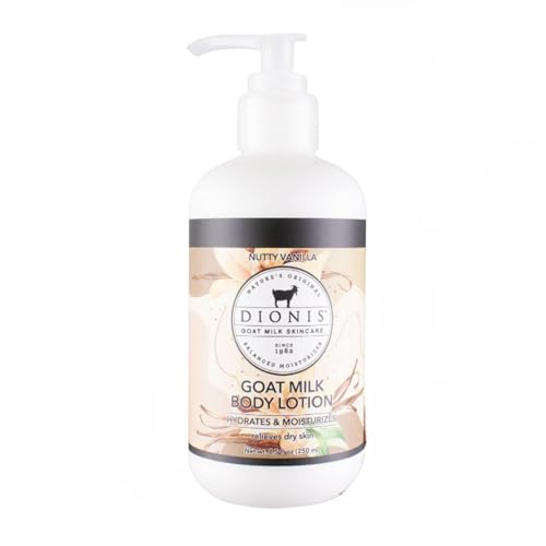 Dionis - Goat Milk Skincare Scented Lotion (8.5 oz) - Moisturize Dry Skin, Great For All Skin Types, Made in the USA - Cruelty-free and Paraben-free (Nutty Vanilla)