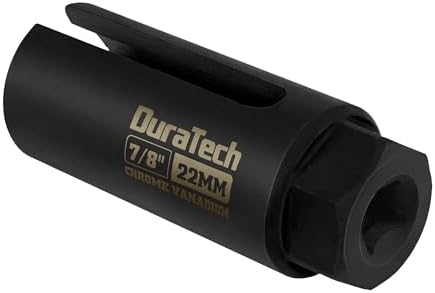 DURATECH O2 Oxygen Sensor Socket 3/8" Drive x 7/8"(22mm), Oxygen Sensor Remover Tool Chrome-Vanadium Steel with Side Wire Gate, O2 Removal and Installation Universal Sensor Socket