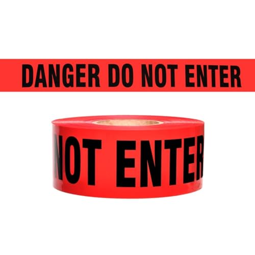 ATERET Premium Danger Do Not Enter Tape 12-Pack 3 inch x 1000 feet, Hazard Safety Tape, Construction Tape for Danger/Hazardous Area, Ideal Use for Halloween Decorations, Party, Work-Site