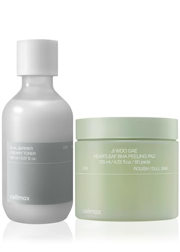 celimax Ji.Woo.Gae Heartleaf BHA Peeling Pad(60 Pads) + Dual Barrier Creamy Toner