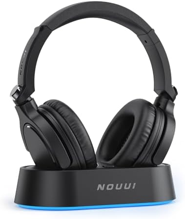 Wireless TV Headphones NU-TV002, Black, Bluetooth 5.3, 65hrs Battery Life, Over Ear, For Seniors & Elderly, TV Watching, No Audio Delay