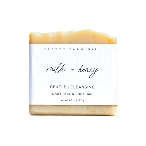 Pretty farm girl Milk + Honey Soap Bar - Fragrance Free - Handmade - Sensitive Skin - Tallow & Goat Milk