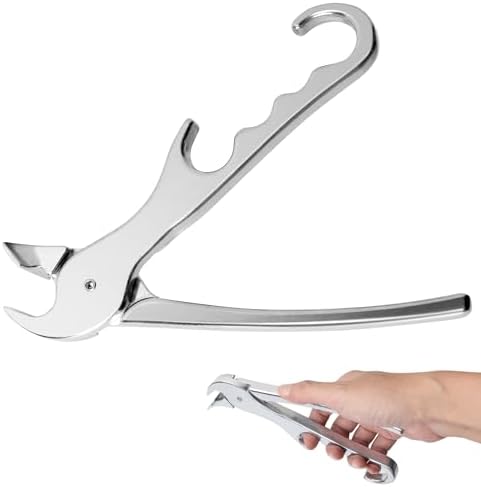 Pan Gripper, Premium Pizza Pan Gripper Aluminium Alloy, Heavy Duty Pizza Pan Tongs Stone Pot Clamp for Lifting Hot Plate, Bowl, Plate, Tray with Food Out from Microwave, Oven, Instant Pot, Air Fryer