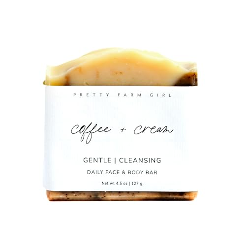 Pretty farm girl Coffee + Cream Soap Bar - Soften & Smooth - Coffee Scented - Handmade - All Skin Types - Tallow & Goat Milk
