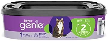 Litter Genie Refill Bags (1-Pack) | Multi-Layers of Odor-Barrier Technology | 1 Square Refill Cartridge Lasts Up to 2 Months Per Cat