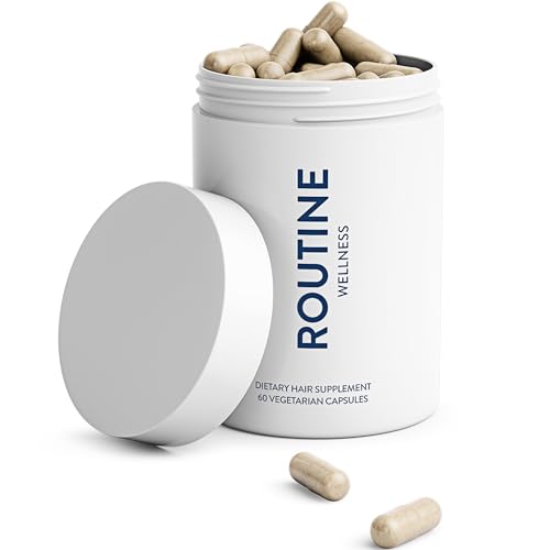 Routine Wellness Advanced Hair Growth Supplement - Vitamins to Grow Thicker, Fuller Hair with Volume, Vegetarian and Gluten Free, Ideal for Women & Men with Thinning Hair - 1 Bottle, 30 Day Supply