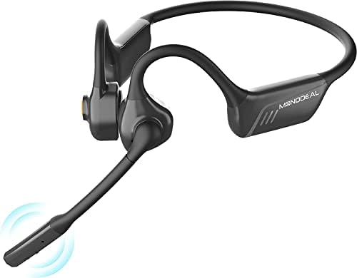 MONODEAL Bone Conduction Headphones with Mic,Open Ear Headphones Wireless Bluetooth 5.1/Mute Function/Multi-Point Capable,Air Conduction Headphones with Noise Canceling Mic,for Driving Home Office