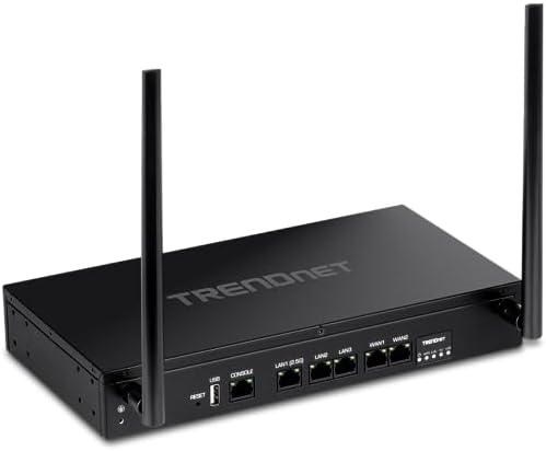 TRENDnet AX1800 Dual-Band WiFi 6 Gigabit Dual-WAN VPN Router, Small Business, Virtual Private Network, Inter-VLAN Routing, QoS, 2.5G Support, Pre-Encrypted Wireless, Black, TEW-929DRU (Pack of 1)