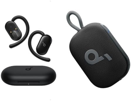 Soundcore V20i by Anker Open-Ear Headphones & Select 4 Go Bluetooth Shower Speaker by Anker