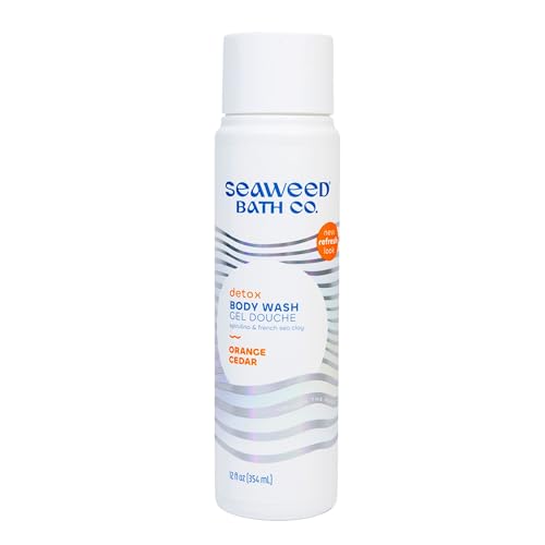 Seaweed Bath Co. Detox Body Wash, Orange Cedar Scent, 12 Ounce, Shower Gel for Men & Women, Vegan, Paraben Free, Sulfate Free, Cruelty Free