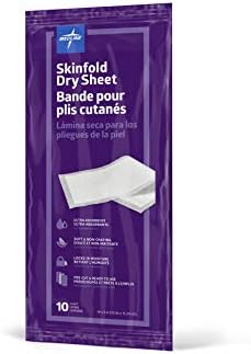 Medline Skinfold Dry Sheet, Skin Moisture Management, Soft, Non-Chafing, Pre-Cut & Ready to Use, 6" x 14" (10 Count)