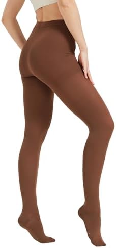 Plus Size Compression Tights for Women Circulation 15-20 mmHg - Graduated Support Stockings with Closed Toe for Varicose Veins, Arthritis, Edema, Embolism - Brown, 4X-Large
