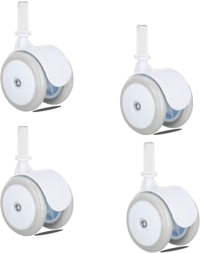 Baby Walker Wheels Replacement, Set of 4, Baby Walker Accessories, Plastic Rubber Wheels Casters, Universal 12mm,(Rubber Grey)