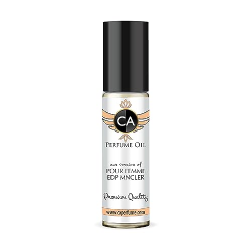 CA Perfume Impression of Pour Femme Edp Mncler For Women Replica Fragrance Body Oil Dupes Alcohol-Free Essential Aromatherapy Sample Travel Size Concentrated Long Lasting Roll-On 0.3 Fl Oz/10ml