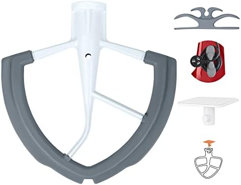 Flex Edge Beater for KitchenAid 6 QT Bowl-Lift Stand Mixer with 2 Kitchen Accessories, Flat Beater Paddle with Flexible Silicone Edges Bowl Scraper, Kitchen Aid Mixers Accessories