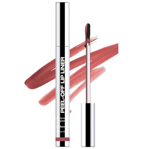 Timbersonic Lip Stain Peel Off, Timbersonic Peel off Lip Liner Stain, 8 Colors Lip Stain Peel off Tint Tattoo Color Waterproof Long-Lasting, No Smudging, Non-Stick Cup (#03)