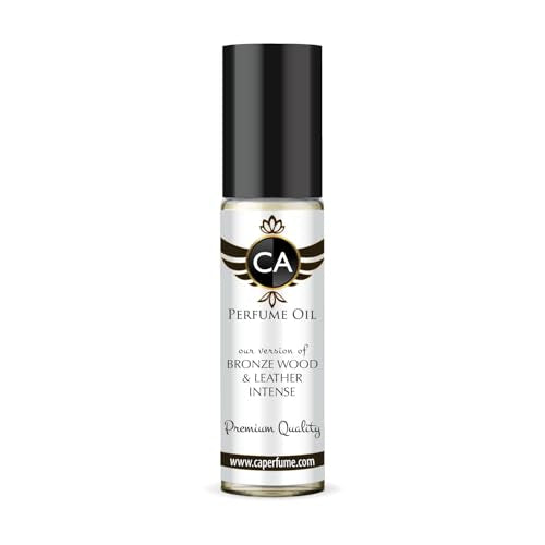 CA Perfume Impression of Jo M Bronze Wood & Leather Intense For Women & Men Replica Fragrance Body Oil Dupes Alcohol-Free EGrand Quality Travel Size Roll-On 0.3 Fl Oz/10ml