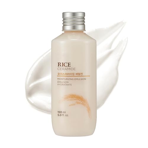 The Face Shop Rice Ceramide Moisturizing Emulsion - Rice Extract - Lightweight Face Moisturizer - Brightening - Hydrating Targets Dryness - Strengthens Skin Barrier - Face Lotion - Korean Skin Care