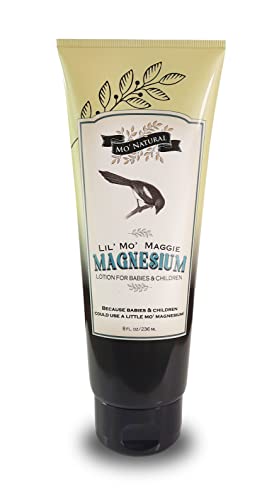 Mo' Natural Lil' Mo’ Maggie Transdermal Magnesium Lotion for Kids | Zechstein Magnesium | Organic Opulent Oils & Shea Butter 8 fl oz